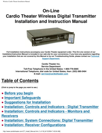 Wireless Cardio Theater Installation Manual