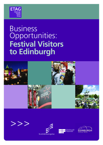 Business Oppo Rtunities: Festival Visitors To Edinburgh