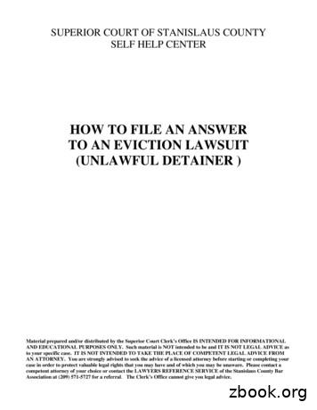 HOW TO FILE AN ANSWER TO AN EVICTION LAWSUIT 