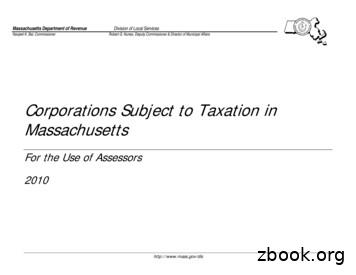 Corporations Subject To Taxation In Massachusetts