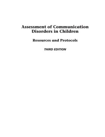 Assessment Of Communication Disorders In Children