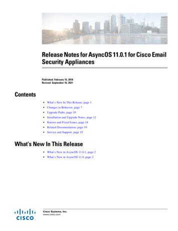 Release Notes For AsyncOS 11.0.1 For Cisco Email 