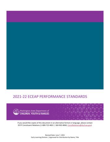 2021-22 Eceap Performance Standards