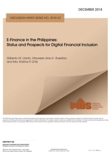 E-Finance In The Philippines: Status And Prospects For Digital .