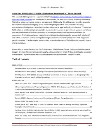 Annotated Bibliography: Examples Of Traditional . - Framework