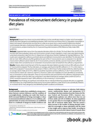 Research ArticlePrevalence Of Micronutrient Deficiency In .