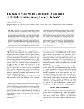 The Role Of Mass Media Campaigns In Reducing High-Risk Drinking Among .
