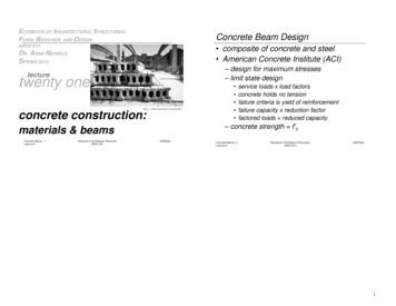 Concrete Beam Design Concrete - Texas A&M University