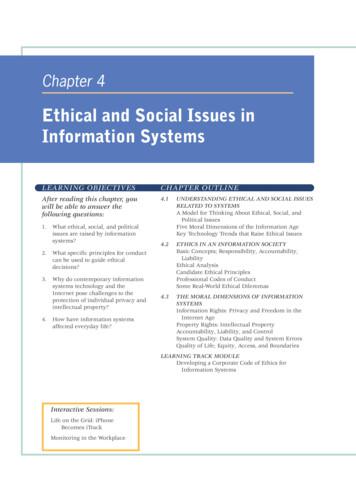 Ethical And Social Issues In Information Systems - Stoa