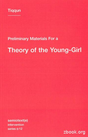 Preliminary Materials For A Theory Of The Young Girl