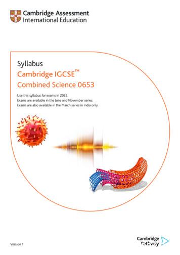Syllabus Cambridge IGCSE Combined Science 0653