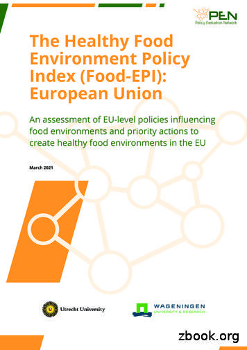 The Healthy Food Environment Policy Index (Food-EPI): European Union