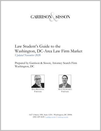 Law Student's Guide To The Washington, DC-Area Law Firm Market