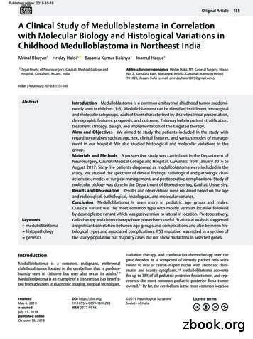 A Clinical Study Of Medulloblastoma In Correlation With Molecular .