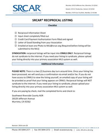 Srcar Reciprocal Listing