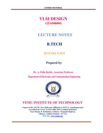VLSI DESIGN - Vemu Institute Of Technology