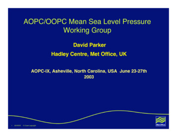 AOPC/OOPC Mean Sea Level Pressure Working Group