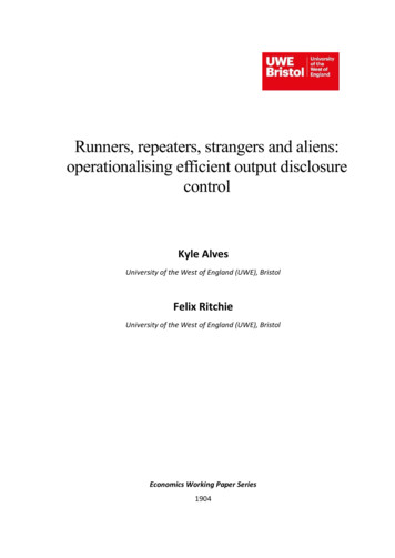Runners, Repeaters, Strangers And Aliens: Operationalising .