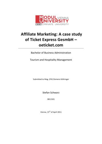 Affiliate Marketing: A Case Study Of Ticket Express GesmbH - Oeticket