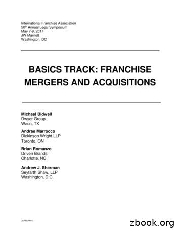 Basics Track: Franchise Mergers And Acquisitions