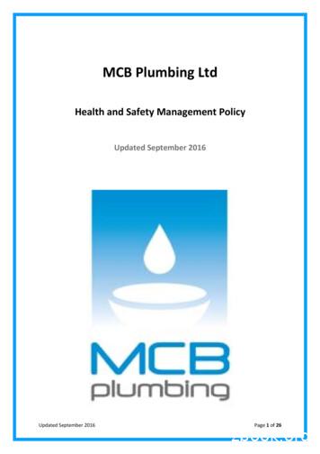 Updated September 2016 - MCB Plumbing