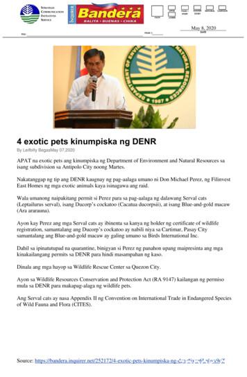 4 Exotic Pets Kinumpiska Ng DENR - Department Of Environment And .