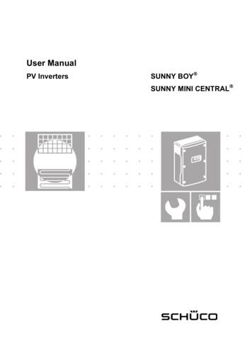SUNNY BOY / SUNNY MINI CENTRAL (Schüco) - User Manual