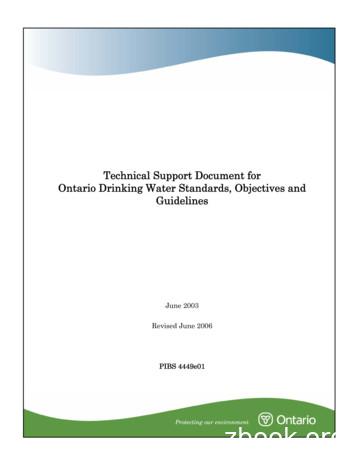 4449e Technical Support Document For Ontario Drinking .