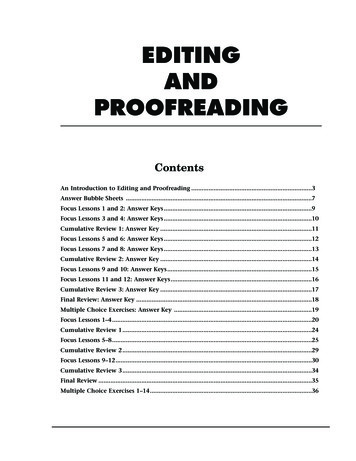 EDITING AND PROOFREADING