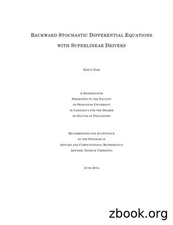 BACKWARD STOCHASTIC DIFFERENTIAL QUATIONS