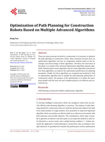 Optimization Of Path Planning For Construction Robots .