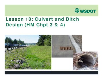 Lesson 10- Culvert And Ditch Sizing