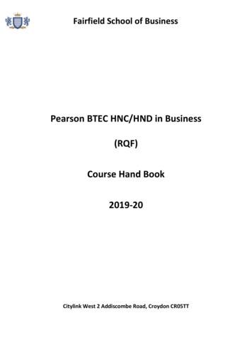 Edexcel BTEC HNC/HND In Business