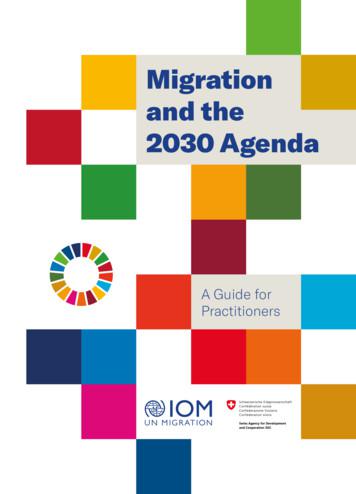 Migration And The 2030 Agenda - IOM Publications