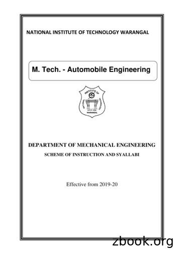 M. Tech. - Automobile Engineering