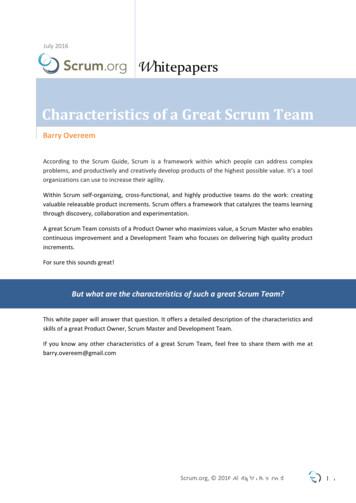 Characteristics Of A Great Scrum Team