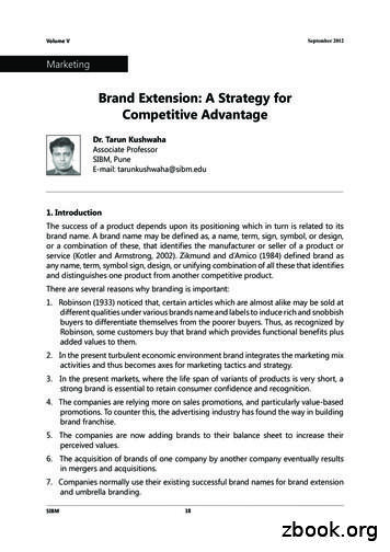 Brand Extension: A Strategy For Competitive Advantage