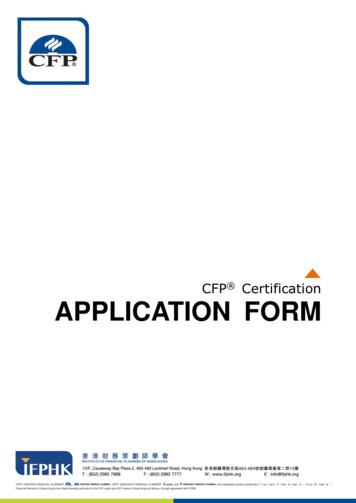 CFP Certification Application Form - Ifphk 